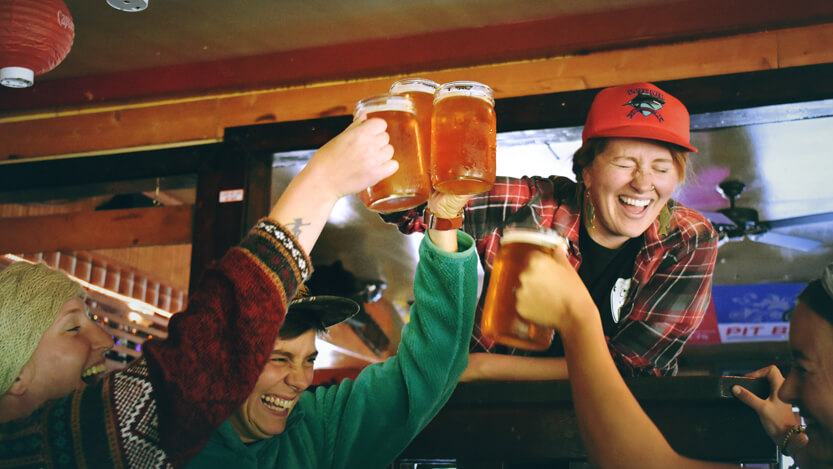 People drinking beer