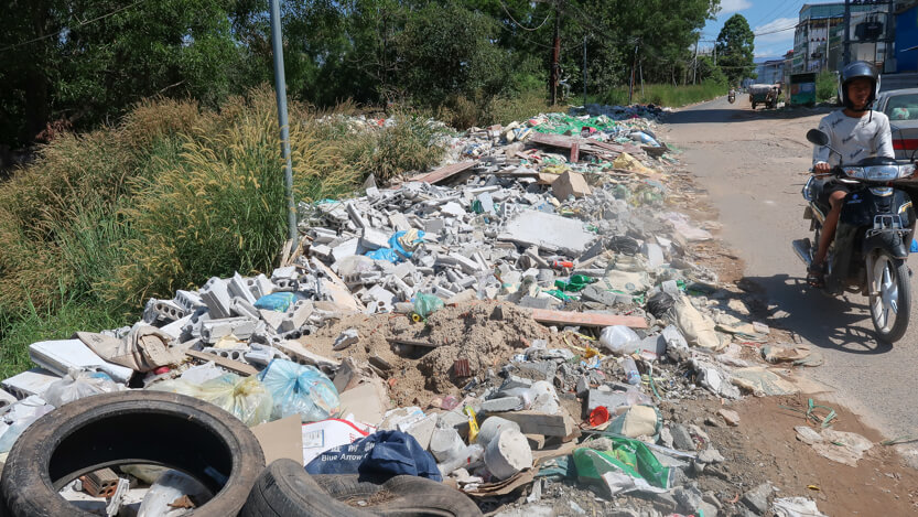 Rubbish on the side of the road